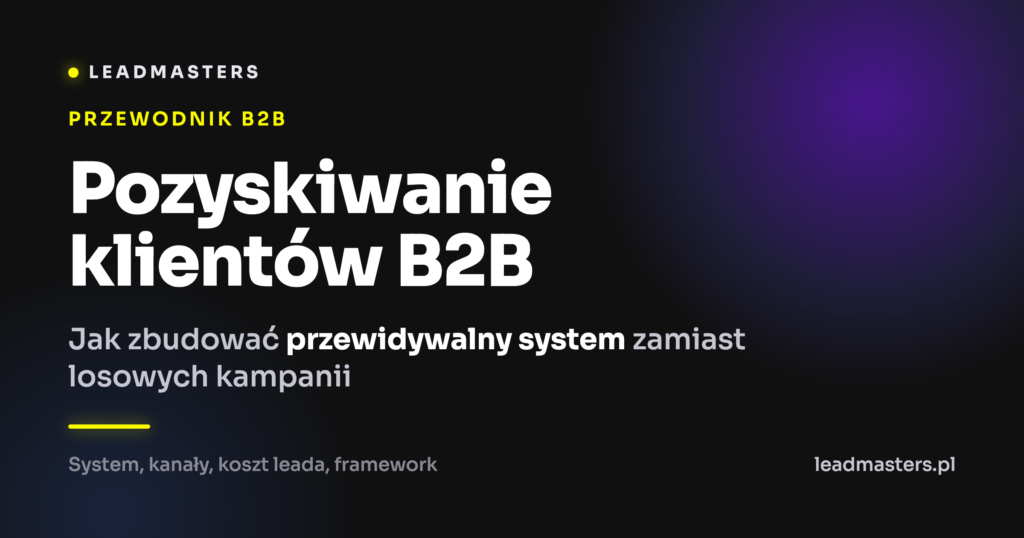 Pozyskiwanie klientów B2B – jak zrobić z tego przewidywalny system?